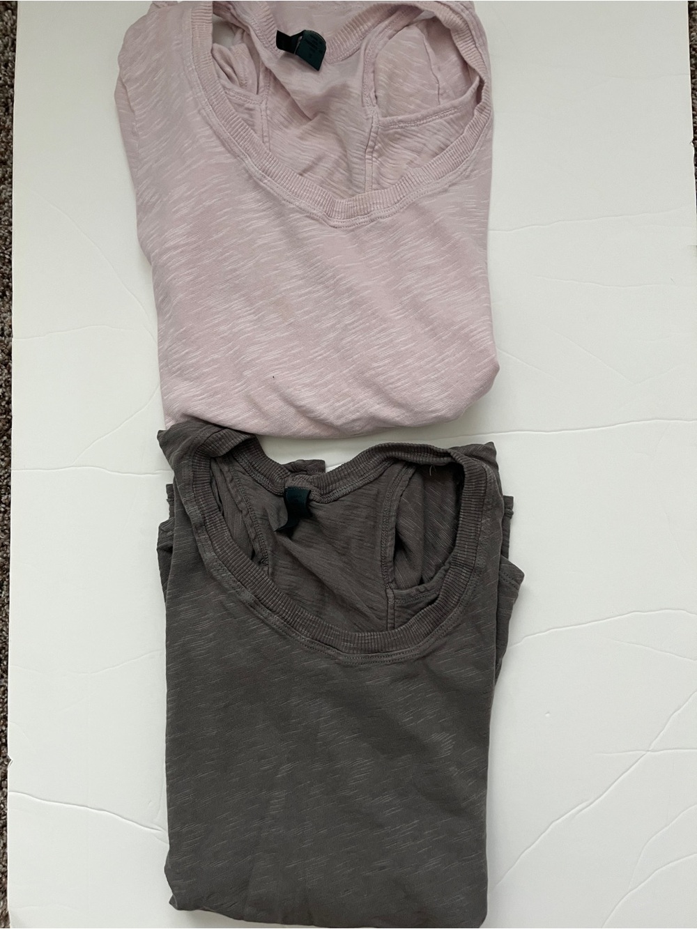 Anthropologie Light Pink & Charcoal Slub Tank Tops - Two-Pack